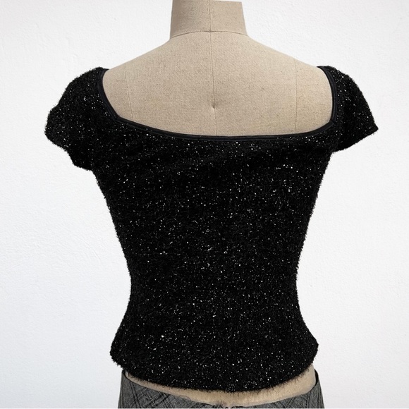 Alexia Admor New York Cropped Sparkly Holiday NYE Y2K Party Top - Picture 3 of 5